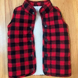 Mud Pie Buffalo Plaid Vest - Black & Red - Size 4T/5T